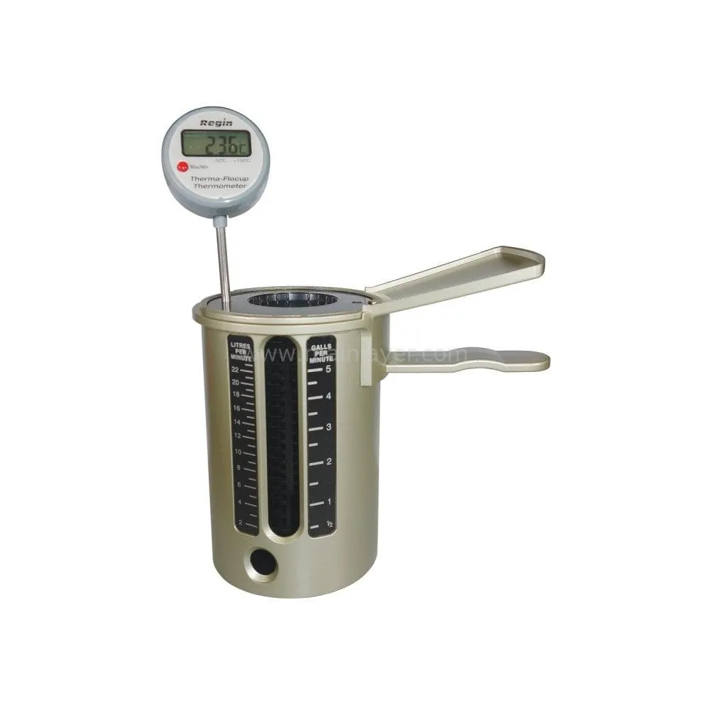Regin Products Water Flow Cup & Thermometer - REGM31